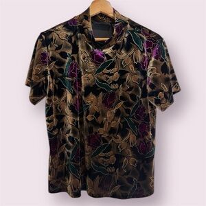 Vintage Crushed velvet floral top